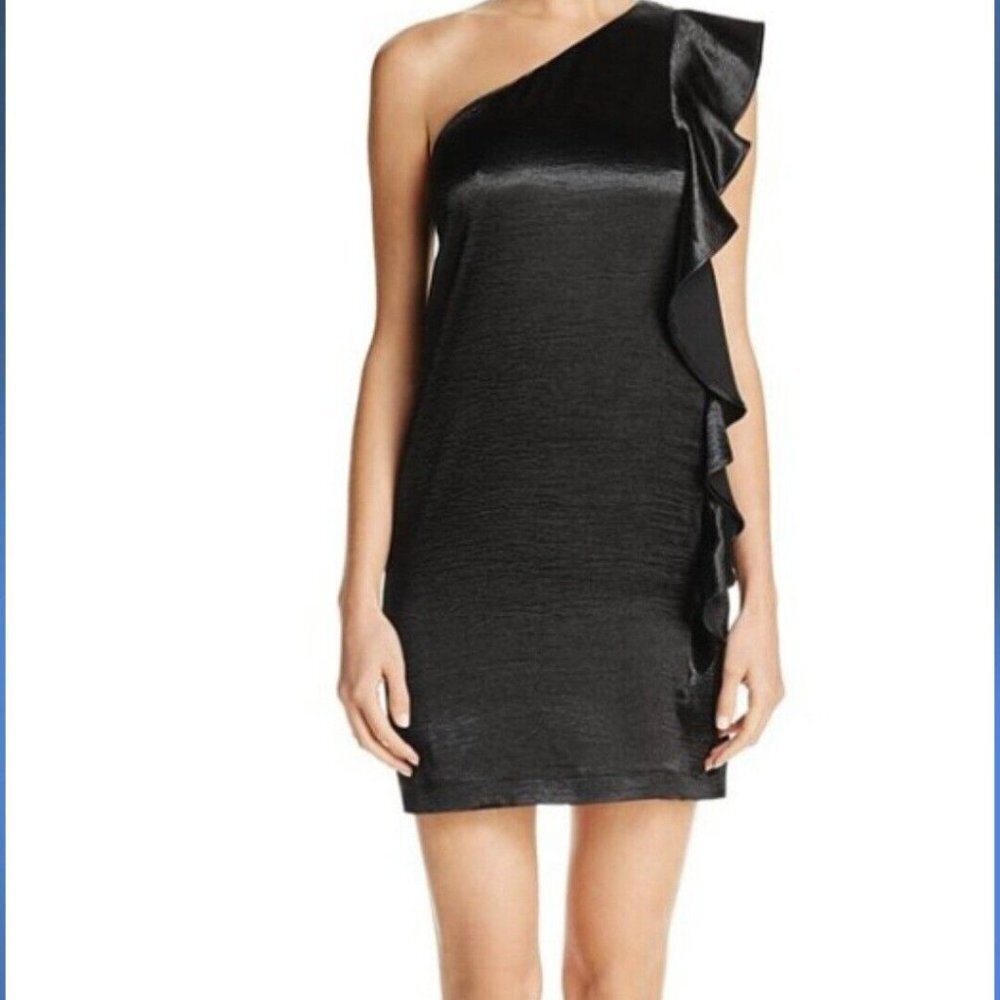Aqua Women's Size Medium One Shoulder Dress Black